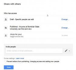 Google sites sharing graphic