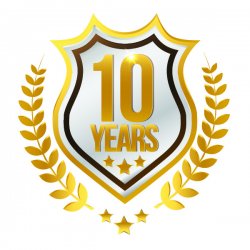 Badge displaying the 10 years anniversary of the EOTL program