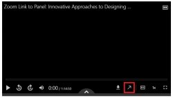 Screenshot highlighting the arrow button required to launch a video within the Panopto Viewer.