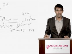 Screenshot depicting Bharath Kumar Samanthula using a tablet capture in a lecture video.