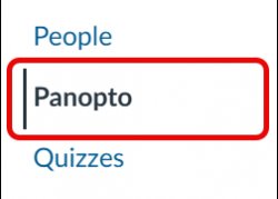 Canvas menu with "Panopto" highlighted
