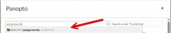 Panopto assignment search
