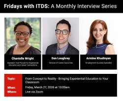 Promotional banner for Fridays with ITDS on March 27, 2026