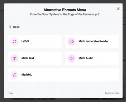 Different types of math formats after clicking the Math Format button