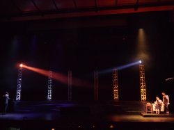 performers on darkened stage from 2018 Production of Lucretia