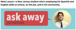 Mee Lazaro - a new jersey student who's employing his Spanish and English skills