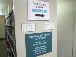 shelves of circulating books