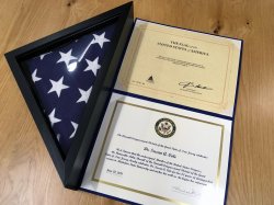 Commemorative flag with certificate