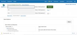 EBSCOHost search screen