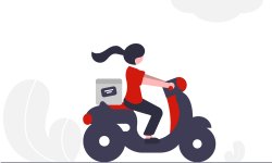 clip art of woman on motorized scooter