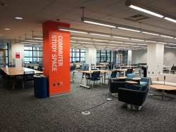 Commuter Study Space with several tables