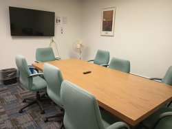 Conference table with monitor