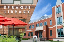 Sprague Library and Bloomfield College Library collage