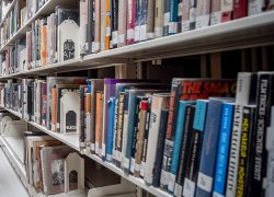 library shelf with books