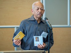 presenter giving a lightning talk