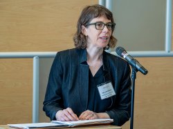 presenter giving a lightning talk