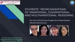 Students' Reorganizations of Varitational, Covariational, and Multivariational Reasoning