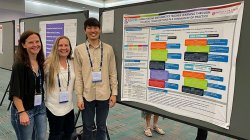 doctoral students at NCTM22 with poster