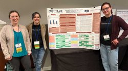 Dr. Bailey with doc student during poster session