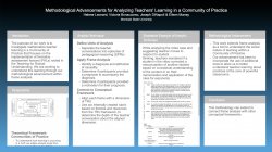 Methodological Advancements for Analyzing Teachers’ Learning in a Community of Practice