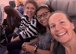 Doctoral students Erin Pomponio, Meimee Persau, and Helene Leonard