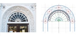 A Desmos-based rendition of a doorway design in Russ Hall