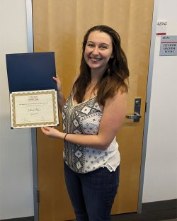 Kaitlin Cohan with her third place award from the Spring 2024 Casabona Competition