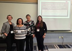 Doctoral candidate Amanda Provost with her collaborators after her presentation at PME-NA meeting