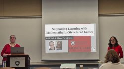 Doctoral candidate Toni York presenting at PME-NA meeting with her mentor, Dr. Eileen Fernandez