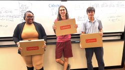 Nyaisha Green, Vlad Nita, Luis Araujo with their prizes