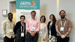 students and advisors at the 2026 AERA conference