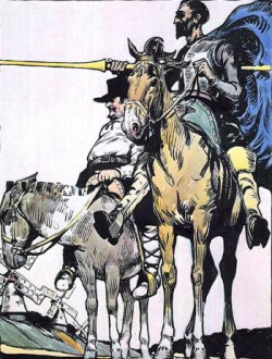 Image of Don Quixote on a horse