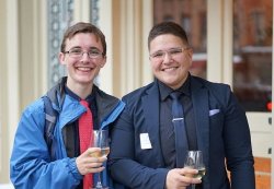 Two students at wine tasting
