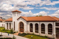 Photo of the new School of Communications and Media building.