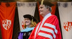 Dean Joan C. Ficke and Distinguished Alumni Award-winner Richard A. Volkert