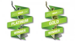 MARCOM platinum and gold winner logos