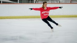 Photo of student Isadora Williams figure skating.