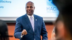 Latino CEO Cid Wilson, a champion of Hispanic inclusion, inspired aspiring Hispanic leaders to reach for the C-suite in a presentation at Montclair State University’s Feliciano School of Business.