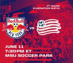 Red Bulls vs New England Revolution, June 11, 7:30 PM at MSU Soccer Park