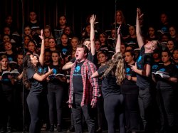 Cali School of Music student singing at Considering Matthew Shepard