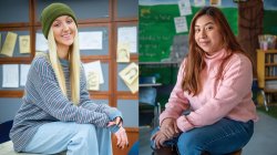 Photo of Montclair State University students Tiana Fedor and Olga Ramirez