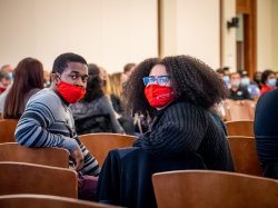 attendees seated at the town hall