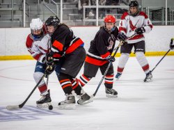Montclair and St. Joseph’s University players on ice