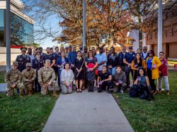 group photo of veteran students and ROTC staff