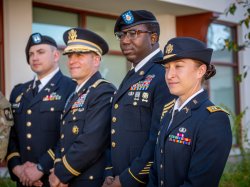 ROTC staff in dress uniforms
