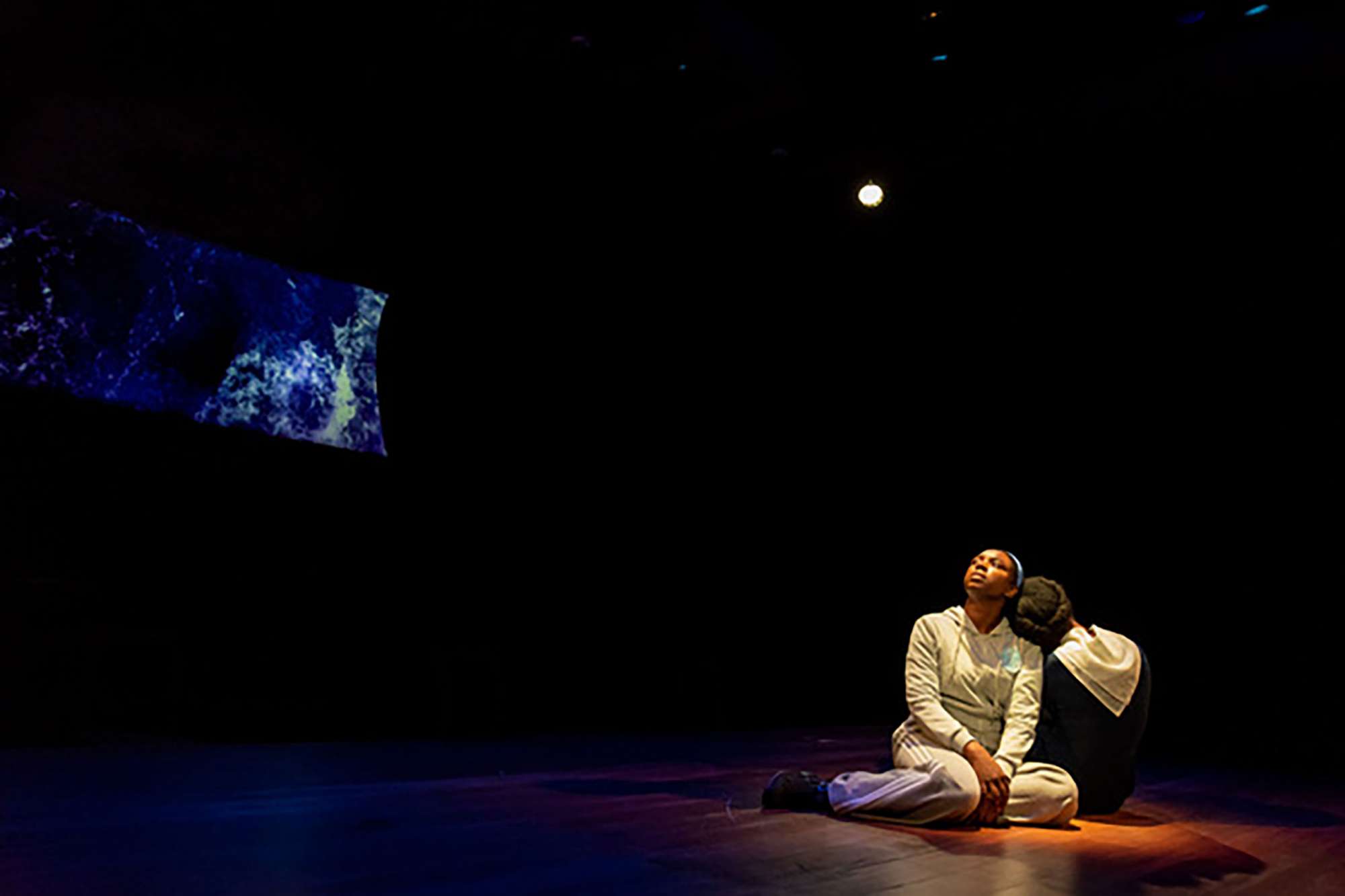 Kira Player, ’19, onstage in the play “Written by Phillis.”