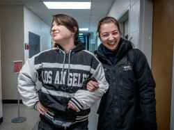 Olga Mikutina and her friend Milena Ladeishchikova.