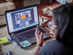 Montclair Online student in live virtual session.