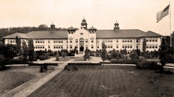 Black and white photo of College Hall