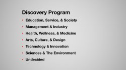 Slide of Discovery Program